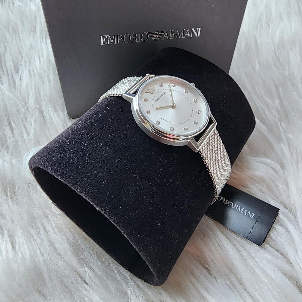 Emporio Armani Original Brand New Silver Women's Watch - Picture 9 of 13